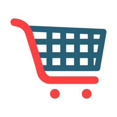 Kişisel ve ticari kullanım için Alışveriş Vektörü Kabartması İki Renk Simgesi