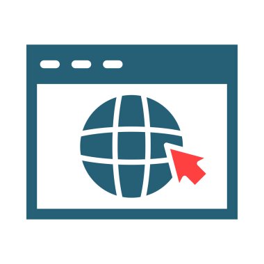 Kişisel ve ticari kullanım için Tarayıcı Vektörü Kabartması İki Renk Simgesi