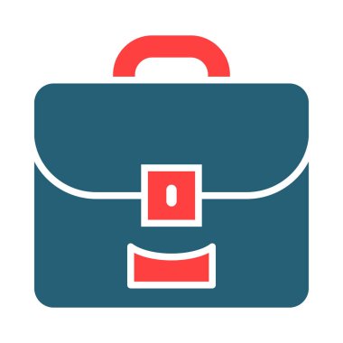 Kişisel ve Ticari Kullanım İçin Evrak Çantası Vektör Kabartması İki Renk Simgesi