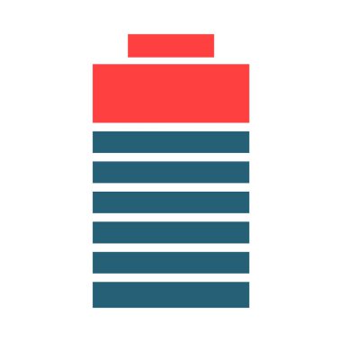 Kişisel ve ticari kullanım için pil vektörü kabartması iki renk simgesi