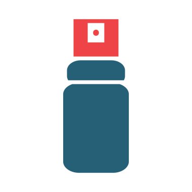 Kişisel ve ticari kullanım için Biber gazı spreyi vektörü kabartması iki renk simgesi