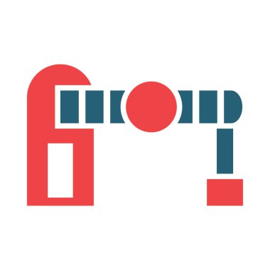 Kişisel ve ticari kullanım için Bariyer Vektör Kabartması İki Renk Simgesi