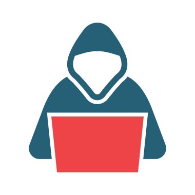 Kişisel ve ticari kullanım için Hacker Vektör Kabartması İki Renk Simgesi