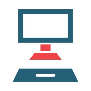 Kişisel ve Ticari Kullanım İçin Bilgisayar Vektörü Kabartması İki Renk Simgesi