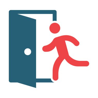 Kişisel ve ticari kullanım için Çıkış Vektörü Kabartması İki Renk Simgesi