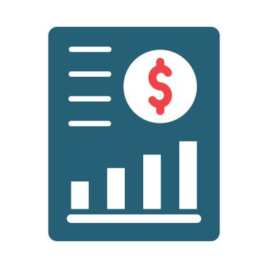 Kişisel ve Ticari Kullanım İçin Finansal Kâr Vektörü İki Renk Simgesi