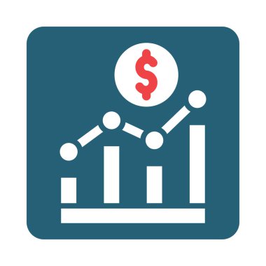 Kişisel ve Ticari Kullanım İçin Borsa Uygulaması Vektör Sembolü İki Renk Simgesi