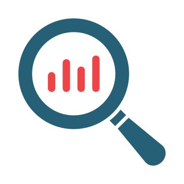 Kişisel ve Ticari Kullanım İçin Analiz Vektörü Kabartması İki Renk Simgesi