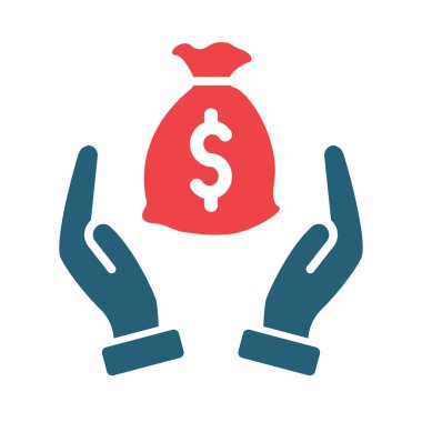 Kişisel ve Ticari Kullanım İçin Net Değeri Vektör Kabartması İki Renk Simgesi