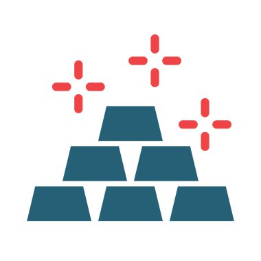 Kişisel ve Ticari Kullanım İçin Altın Çubuklar Vektör Sembolü İki Renk Simgesi