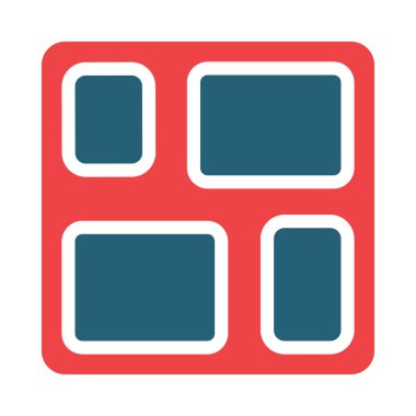 Kişisel ve ticari kullanım için Gıda Tepsisi Vektörü Kabartması İki Renk Simgesi