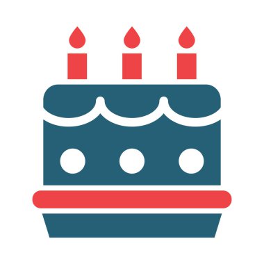 Kişisel ve ticari kullanım için Kek Vektörü Kabartması İki Renk Simgesi