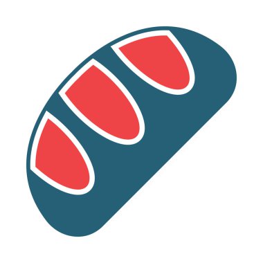 Kişisel ve ticari kullanım için Ekmek Vektörü Kabartması İki Renk Simgesi