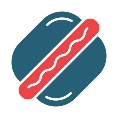 Kişisel ve ticari kullanım için Hot Dog Vektör Kabartması İki Renk Simgesi