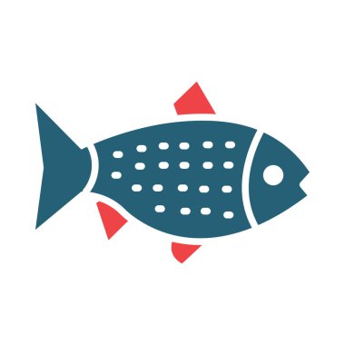 Kişisel ve ticari kullanım için Somon Vektörü Kabartması İki Renk Simgesi