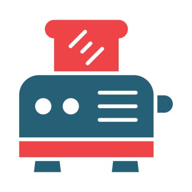 Kişisel ve ticari kullanım için Tost Makinesi Vektörü Sembolü İki Renk Simgesi