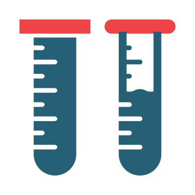 Kişisel ve ticari kullanım için Test Tüpü Vektör Kabartması İki Renk Simgesi
