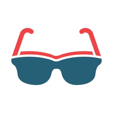 Kişisel ve ticari kullanım için Gözlük Vektörü Kabartma İki Renk Simgesi