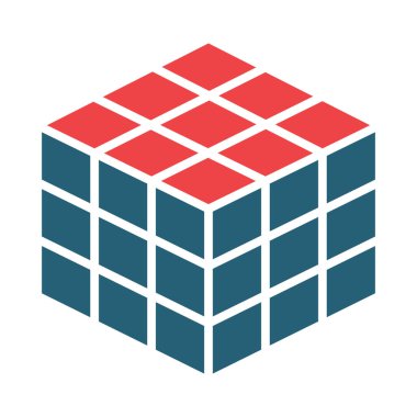 Kişisel ve ticari kullanım için Rubik Vektör Kabartması İki Renk Simgesi