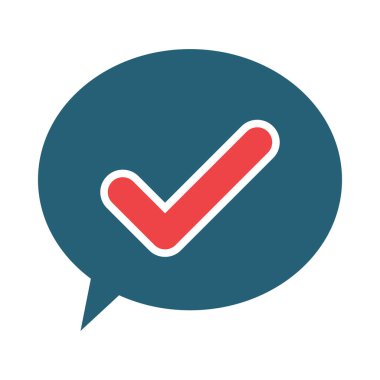 Kişisel ve ticari kullanım için İşaret Vektörü Kabartma İki Renk Simgesini Kontrol Et