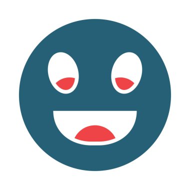 Kişisel ve ticari kullanım için Mutlu Vektör Kabartması İki Renk Simgesi