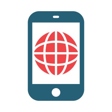 Kişisel ve ticari kullanım için Küre Vektörü Kabartması İki Renk Simgesi