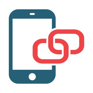 Kişisel ve ticari kullanım için Bağlantı Vektörü Kabartması İki Renk Simgesi