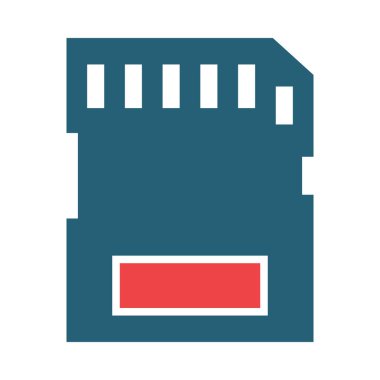 Kişisel ve Ticari Kullanım İçin Hafıza Kartı Vektör Kabartması İki Renk Simgesi