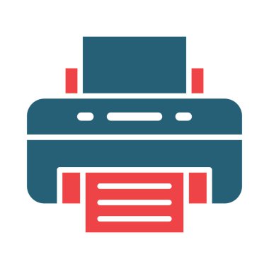 Kişisel ve ticari kullanım için Yazıcı Vektörü Kabartması İki Renk Simgesi