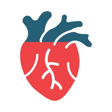 Kişisel ve ticari kullanım için Kalp Vektörü Kabartması İki Renk Simgesi