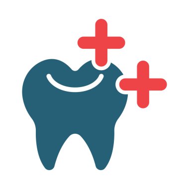 Kişisel ve ticari kullanım için Diş Beyazlatma Vektörü Sembolü İki Renk Simgesi