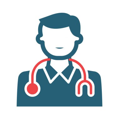 Kişisel ve ticari kullanım için Doktor Vektör Kabartması İki Renk Simgesi