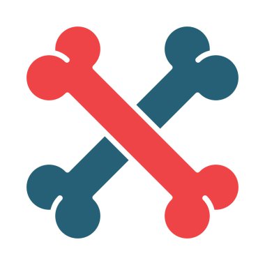 Kişisel ve ticari kullanım için Kemik Vektörü Kabartması İki Renk Simgesi