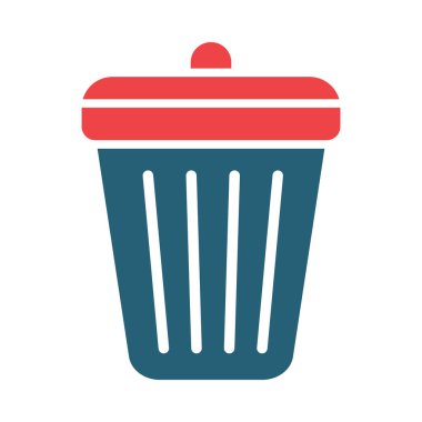 Kişisel ve ticari kullanım için Çöp Kutusu Vektörü Kabartması İki Renk Simgesi