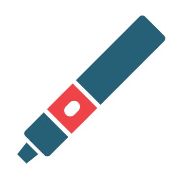 Kişisel ve Ticari Kullanım İçin Elektronik Sigara Vektörü İki Renk Simgesi