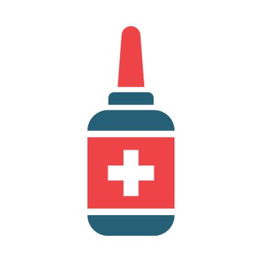 Kişisel ve ticari kullanım için burun spreyi vektörü kabartması iki renk simgesi