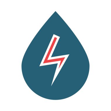 Kişisel ve ticari kullanım için Hidroelektrik Vektör Kabartması İki Renk Simgesi