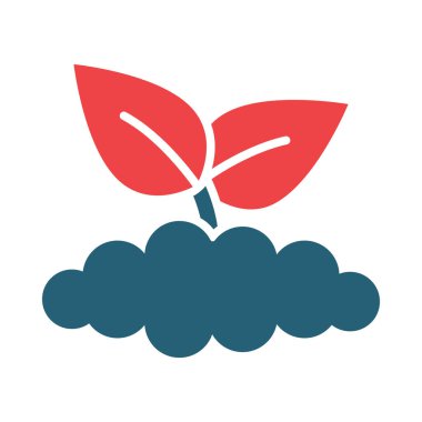 Kişisel ve ticari kullanım için Filiz Vektörü Kabartması İki Renk Simgesi