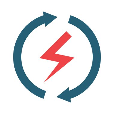 Kişisel ve Ticari Kullanım İçin Yenilenebilir Enerji Vektörü Kabartması İki Renk Simgesi
