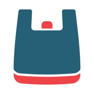 Kişisel ve ticari kullanım için Plastik Torba Vektör Kabartması İki Renk Simgesi