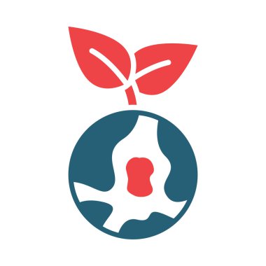 Kişisel ve ticari kullanım için Ekoloji Vektörü Kabartması İki Renk Simgesi