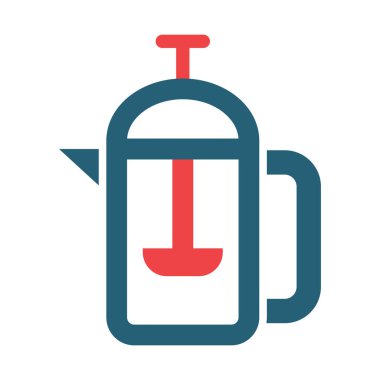 Kişisel ve ticari kullanım için French Press Vector Glyph İki Renk Simgesi