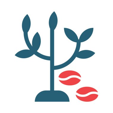 Kişisel ve ticari kullanım için Kahve Ağacı Vektör Sembolü İki Renk Simgesi