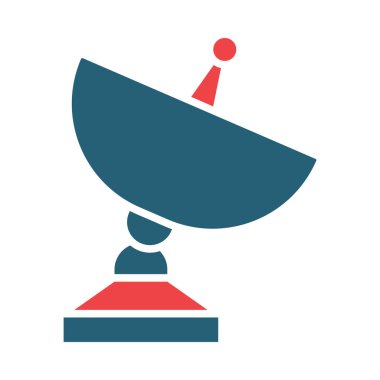 Kişisel ve Ticari Kullanım İçin Uydu Tabağı Vektör Kabartması İki Renk Simgesi