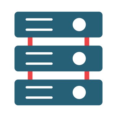 Kişisel ve ticari kullanım için Sunucu Vektörü Kabartması İki Renk Simgesi