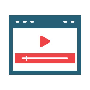 Kişisel ve ticari kullanım için Çevrimiçi Akımlı Vektör Kabartması İki Renk Simgesi