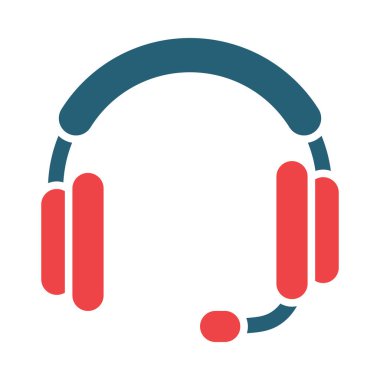 Kişisel ve ticari kullanım için kulaklıklar Vektör Kabartma İki Renk Simgesi