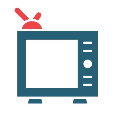 Kişisel ve ticari kullanım için TV Vektörü Kabartması İki Renk Simgesi