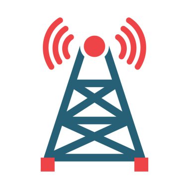 Kişisel ve ticari kullanım için iki renk simgesi anten vektörü kabartması