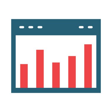 Kişisel ve Ticari Kullanım İçin İstatistik Vektör Sembolü İki Renk Simgesi